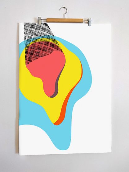 Layered ice cream screen print poster, by Zé Monteiro